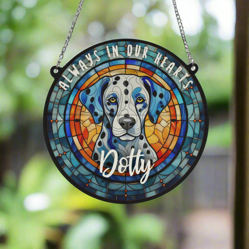 Dalmatian Memorial Stained Glass Effect Suncatcher